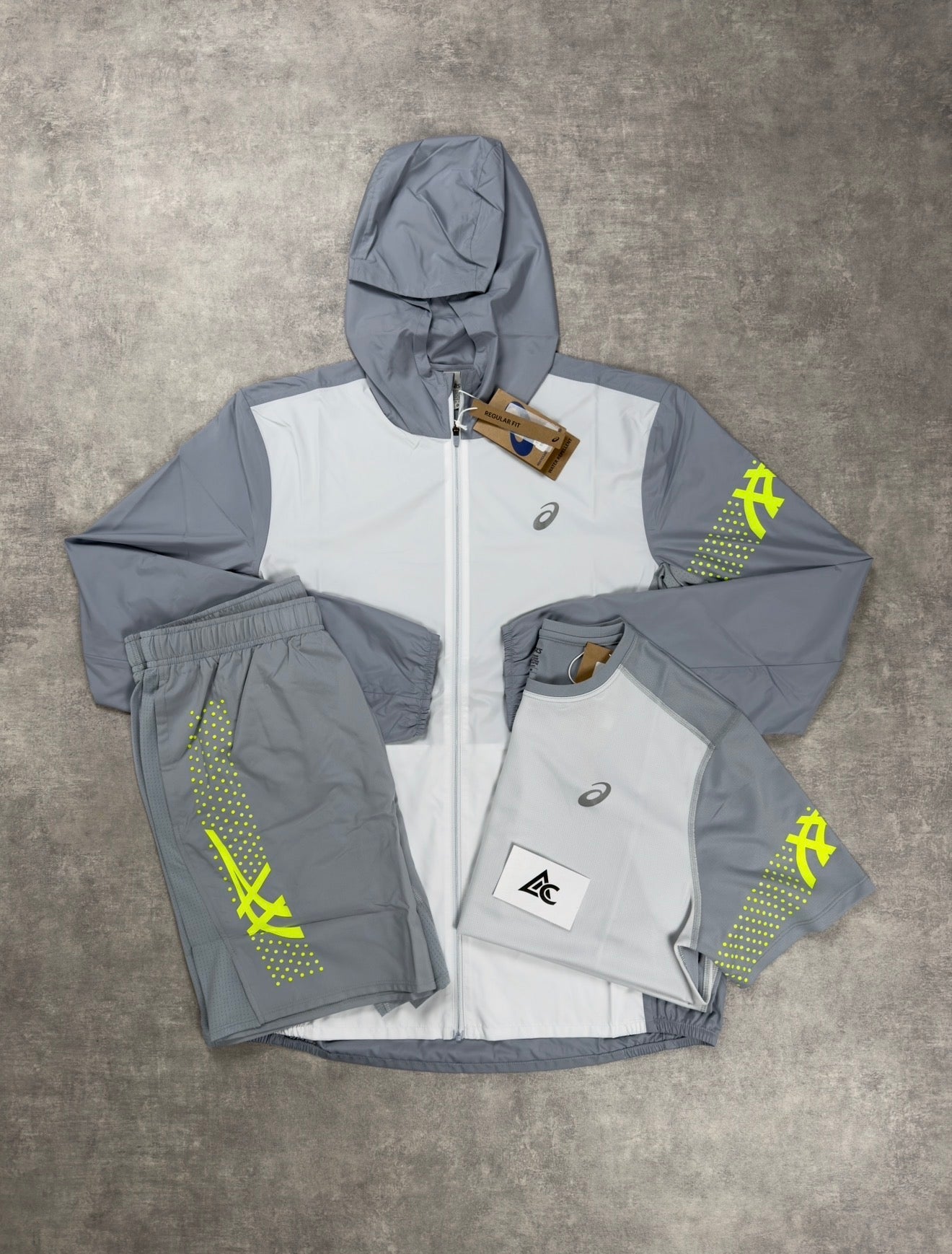 ASICS Icon Jacket (Piedmont Grey / White / Neon)