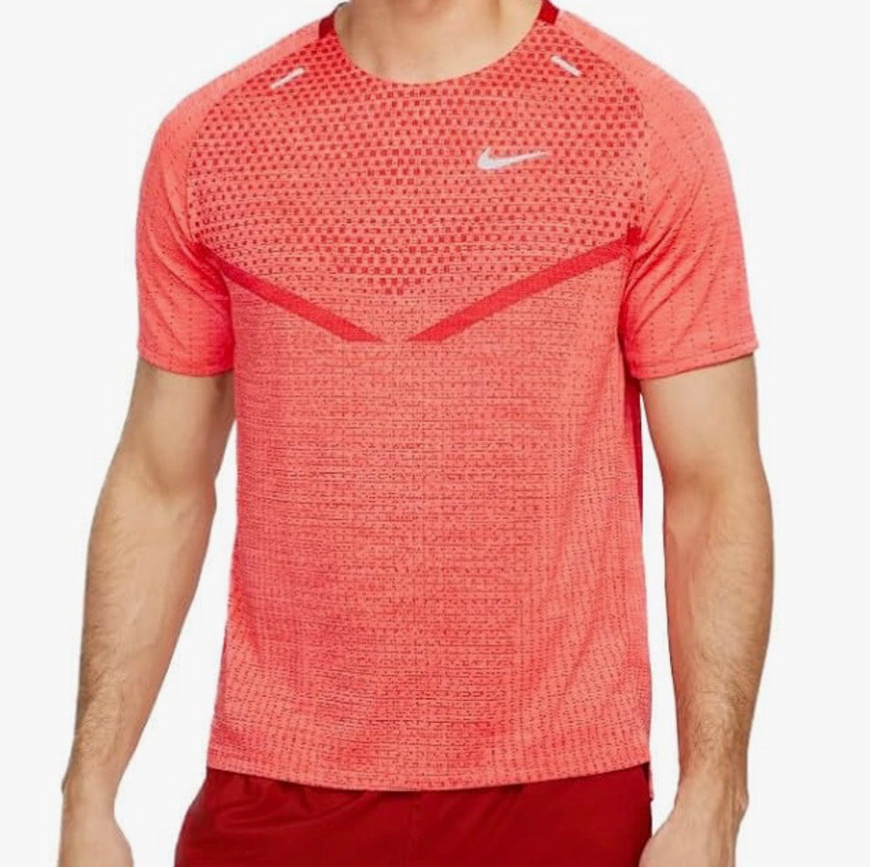 NIKE TechKnit Men's Dri-FIT ADV Short-Sleeve Running Top (Orange)