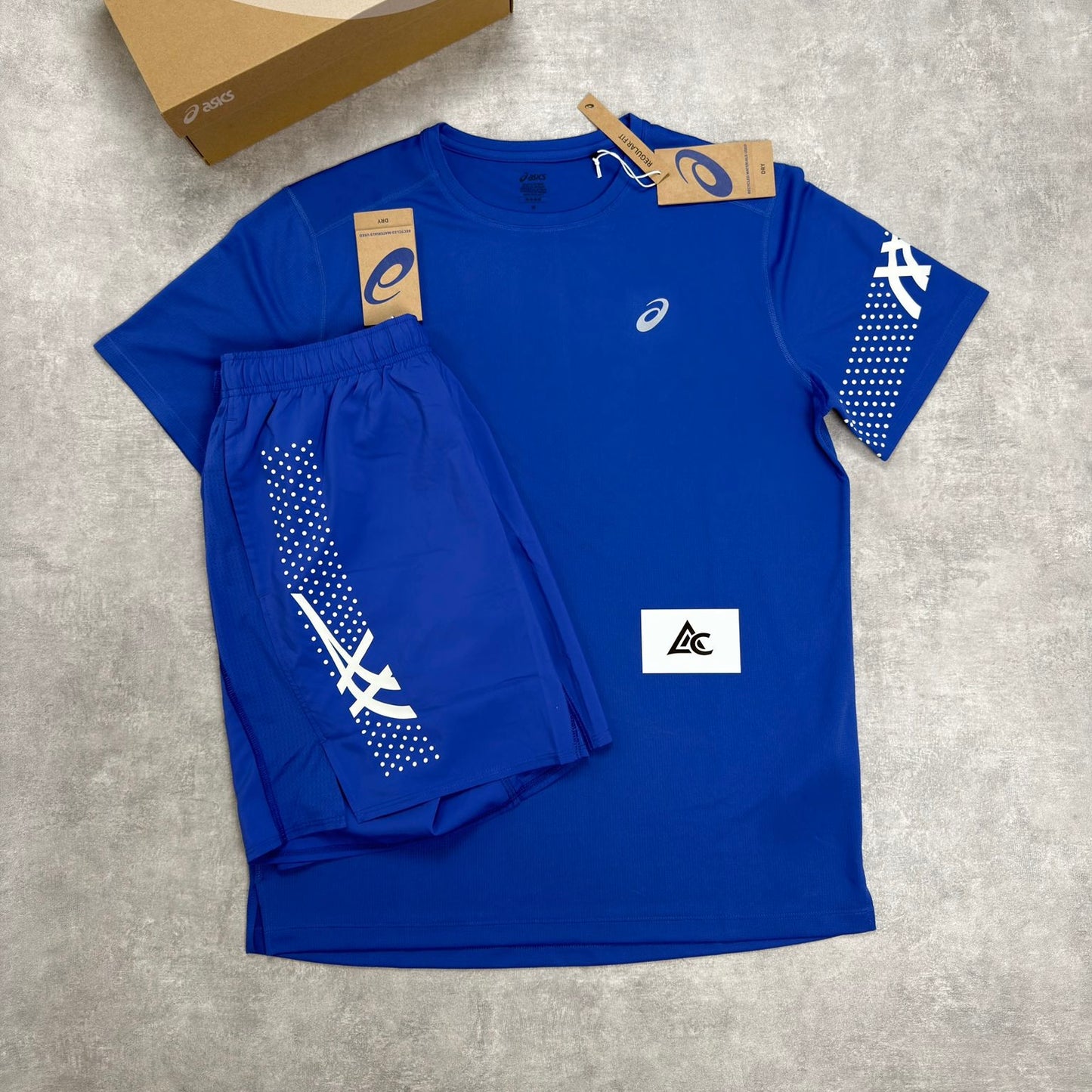 Asics Icon T-Shirt Shorts Set Cobalt Blue